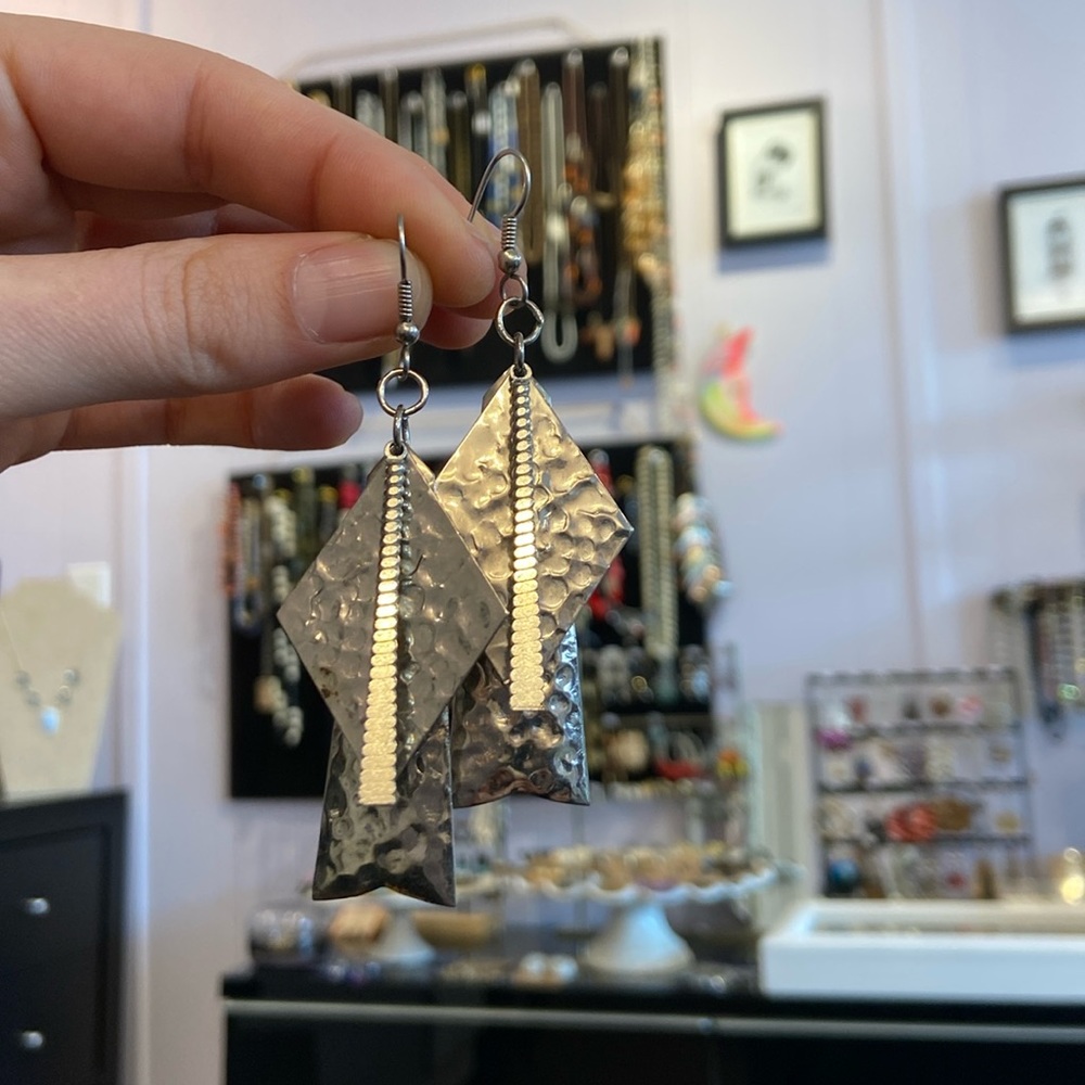 Hammered Silver Earrings
